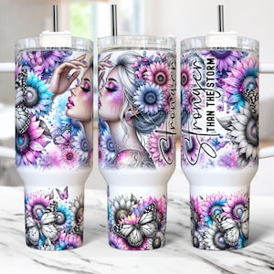 Daily Affirmations 40 oz Tumbler Wrap Self Love Mental Health Positive Affirmations 40oz Quencher Tumbler PNG Sublimation Design Templates