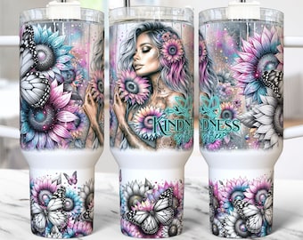 Tägliche Affirmationen 40 Unzen Becher Wrap Selbstliebe Mentale Gesundheit, Sublimationsdesign-Vorlagen, Positive Affirmationen Becher PNG-Download