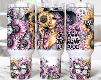 40oz Daily Affirmation Tumbler Wrap, Sunflower 40oz Tumbler Png, 40 oz Sublimation Design Inspirational Tumbler Sublimation, Png Download