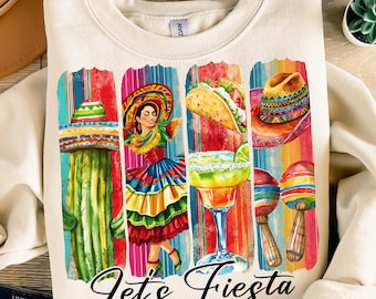 Cinco de mayo PNG Let's Fiesta Png Mexico Tequila Png Margarita Tacos Png Mexican Shirt Design Mexican Party Png Bitchachos Png Festival Png