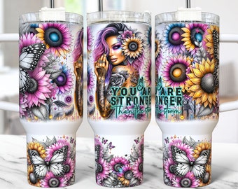 Tägliche Affirmationen 40 Unzen Tumbler Wrap Selbstliebe psychische Gesundheit, Sublimation Designvorlagen, positive Affirmationen Tumble PNG