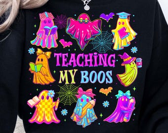 Teaching My Boos PNG, Halloween Teacher Png, Ghost Teacher Png, Pencil Coquette Halloween png, Cute Ghost Png, Teacher Png, Gift for Teacher