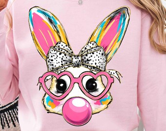 Glitter Easter Bunny Coquette Png, Happy Easter Png, Easter Coquette Png, Girls Kids Easter Png Sublimation, Glitter Brushstroke Easter Png