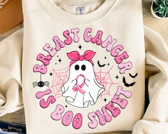 Il cancro al seno è Boo Sheet Png, Retro Breast Cancer Png, Consapevolezza del cancro al seno Png, Halloween Pink Ghost png, Maglietta di Halloween Sublimazione