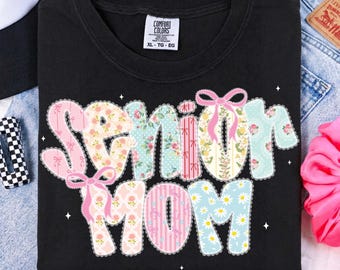 Graduation Senior Mom Png, Preppy Senior Mama Png, Coquette Lace Graduate png, High School Senior Shirt Png, Senior Mom Sublimation Design