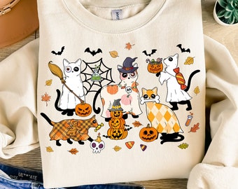 Black Cat Halloween Png, Ghost Cat Png, Halloween Png, Halloween Cat Shirt Fall Png, Spooky Season Png, Retro Halloween Png, Funny Halloween