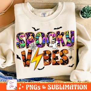 Spooky Vibes PNG, Halloween PNG file, Halloween Sublimation Design, Halloween Leopard Png, Spooky Season png, Retro Halloween Png