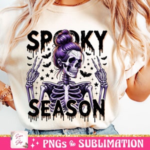 Spooky Season png, Retro Halloween Png, Halloween Sublimation Design, Halloween Skull Png, Halloween Shirt Design, Skeleton Png