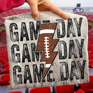 Retro Game day PNG, Lightning Bolt Football png, Football png, Fall Football Mama Png, Football shirt sublimation, Touchdown Season Png