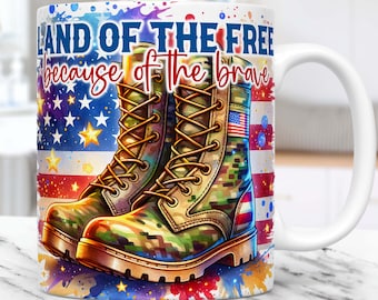 Envoltura para taza del Día de los Veteranos, diseño de sublimación de envoltura para taza con bandera estadounidense (PNG), envoltura para taza del 4 de julio, plantilla para taza de 11 oz y 15 oz