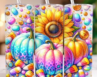 Pumpkins Fall Tumbler Wrap, Pumpkin Tumbler Png, 20oz Skinny Tumbler Sublimation Design, Floral Fall 20oz Tumbler Wrap, Digital Download