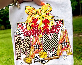 Softball Mama Png, Retro Softball Game Day Png, Sports Mom Shirt Design, Softball Distressed Varsity Sublimation, softball Mom, Girly Png