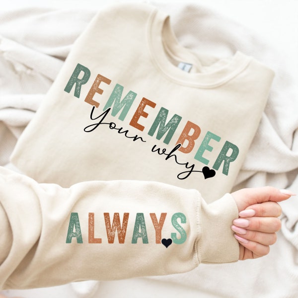 Remember Your Why SVG PNG, Inspirational Sleeve Shirt Quotes Svg, Motivation Shirt Svg, Positive Daily Affirmations Svg, Boho Self Love Svg