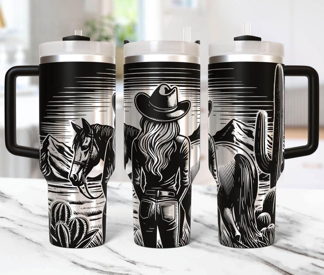 Cowgirl Tumbler Laser File Svg 40oz Engraved Tumbler Laser File Cowgirl ...