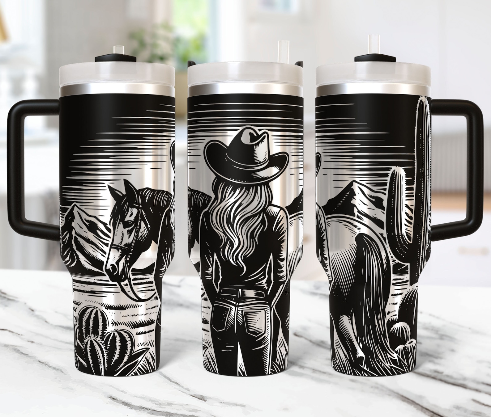 Cowgirl Tumbler Laser File Svg 40oz Engraved Tumbler Laser File Cowgirl ...