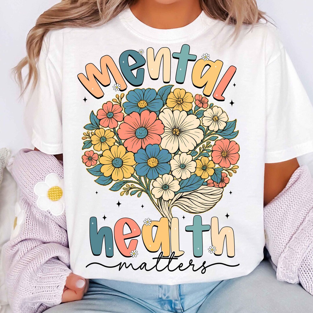 Mental Health Matters Png, Retro Flower Png, Floral Png, Flower Png ...