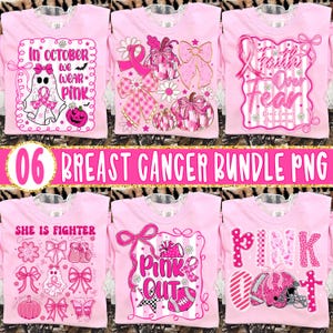 Preppy Breast Cancer Png Bundle, In October We Wear Pink Png, Breast Cancer Png, Pink Ghost png, Football breast cancer png, Pink Ribbon Png