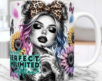 Daily Affirmations Mug Wrap Sublimation Mug Design Templates PNG, 11oz & 15oz snarky funny Mug PNG, Coffee Cup Template