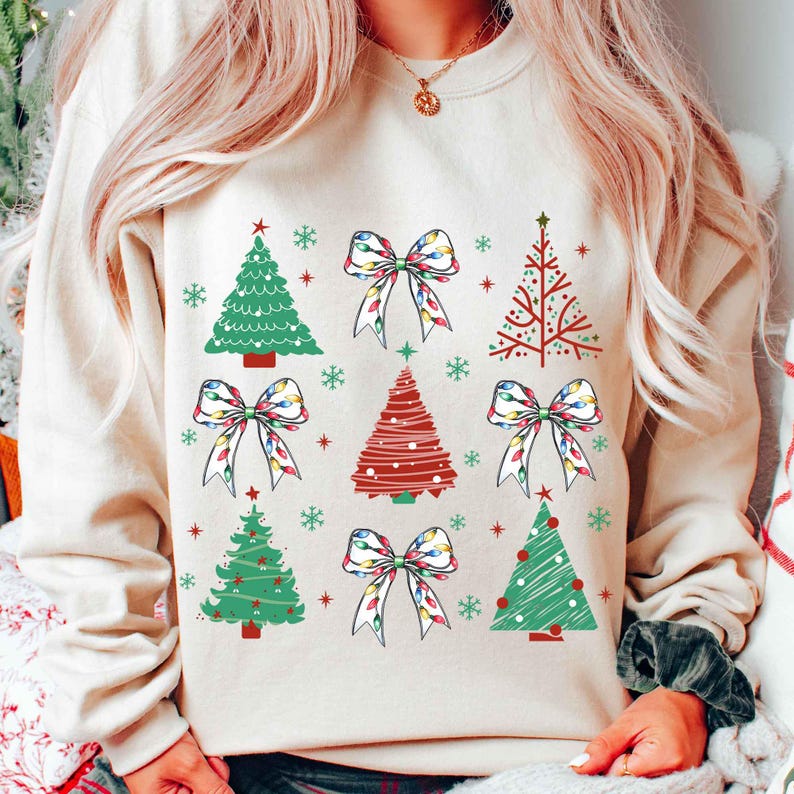 Christmas Lights Coquette Bow Png, Christmas Tree Png, Pink Christmas