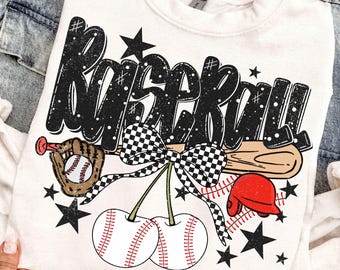 Día de juego de béisbol preppy PNG, Coqueta de cerezas de béisbol PNG, Mamá de béisbol PNG, Diseño deportivo, Arco de béisbol con purpurina PNG, Chica PNG