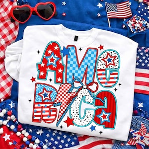4th of July Bundle Png, Patriotic Bundle Png, Retro America Png, America Coquette PNG Bundle, Girly USA Png, Memorial Day Png, 1776 Png image 5