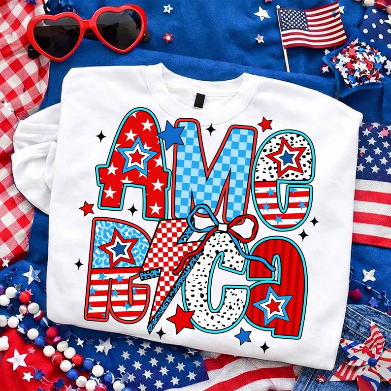 4th of July Bundle Png, Patriotic Bundle Png, Retro America Png, America Coquette PNG Bundle, Girly USA Png, Memorial Day Png, 1776 Png image 5