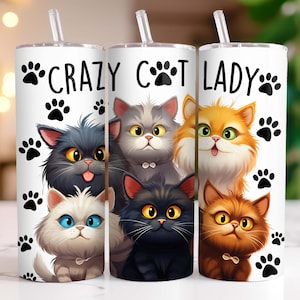Cats Tumbler Wrap Cat Lovers Skinny 20 oz Tumbler Sublimation Design Funny Cat Tumbler PNG, Digital Download