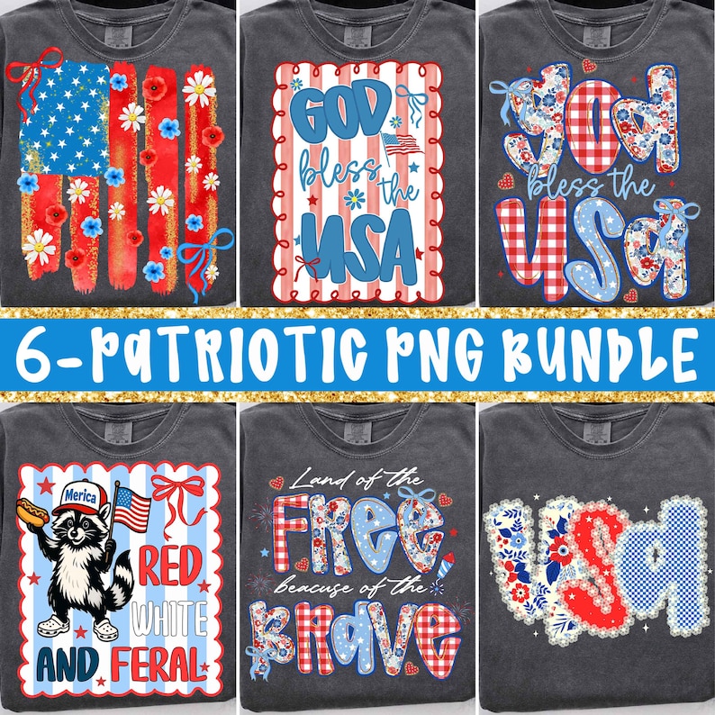 Preppy 4th of July Bundle Png, Retro USA Png, America Coquette PNG ...