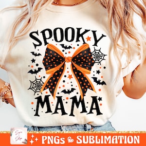 Spooky Mama Png, Coquette Halloween Png, Spooky Season Png, Spooky vibes Png, Retro Halloween Png, Halloween Shirt Sublimation Fall Vibe Png