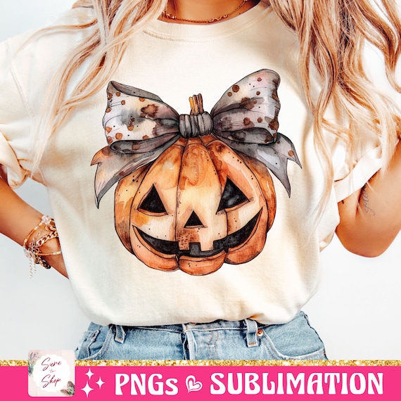 Retro Halloween Png Coquette Pumpkin Png Fall Vibes Png Coquette Bow Png spooky mama Png shirts sublimation designs, Digital Download