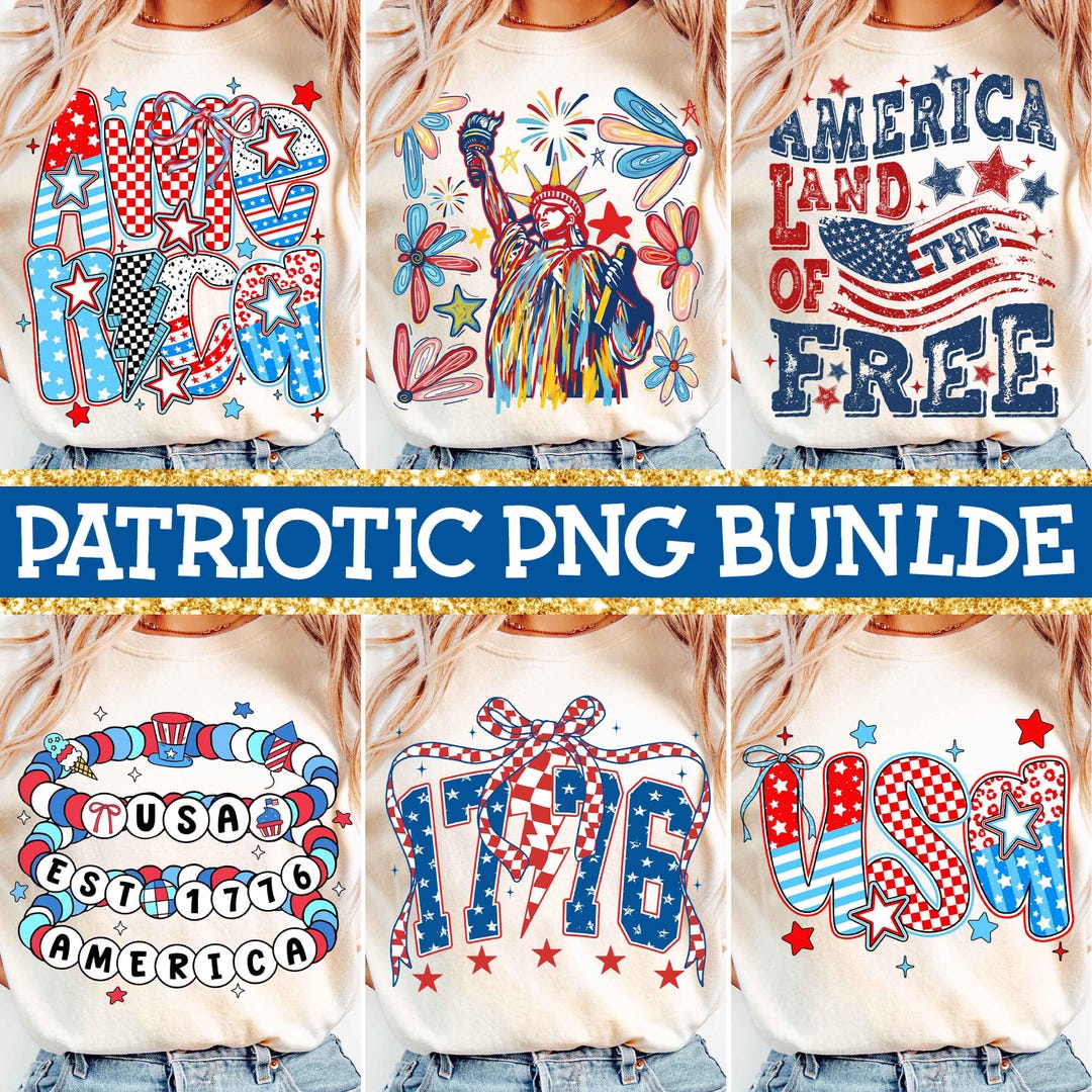 4th of July Bundle Png, Retro America Png, Preppy America Coquette PNG ...
