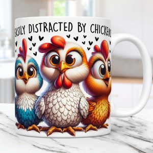 Funny Chicken Mug Wrap, Rooster Mug PNG, Chicken Lover Mug Wrap Sublimation Design PNG, 11oz & 15oz Coffee Cup Template, Digital Download
