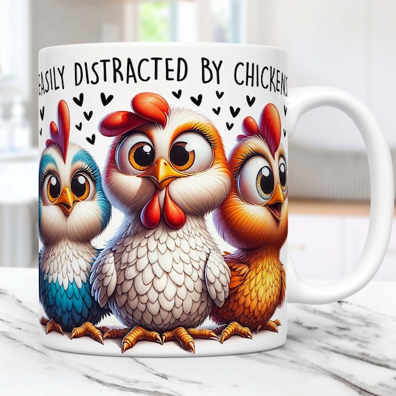 Funny Chicken Mug Wrap, Rooster Mug PNG, Chicken Lover Mug Wrap Sublimation Design PNG, 11oz & 15oz Coffee Cup Template, Digital Download