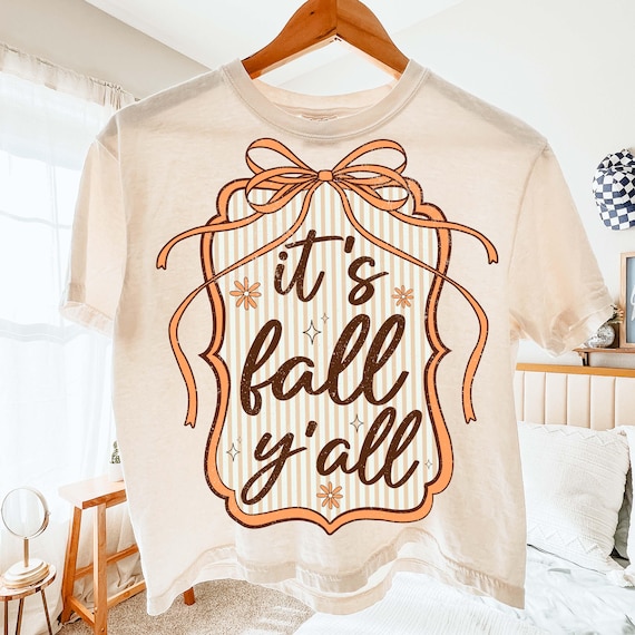 Preppy It's Fall Y'all Png, Coquette Fall Png, Howdy PNG, Fall Png, Autumn Shirt Design, Cowgirl fall png, Pumpkin Halloween Sublimation