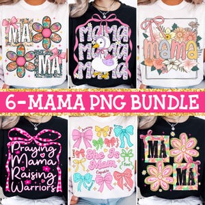 Mama Bundle PNG, Mothers Day Png, Mama Floral Png, Mama Coquette Png, Preppy Mama Png, Mama Checkered Png Sublimation, Gift for Mama Png