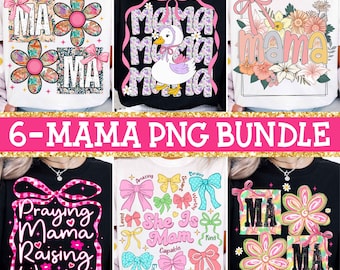 Mamá Paquete PNG, Día de las Madres Png, Mamá Floral Png, Mamá Coqueta Png, Preppy Mama Png, Mamá A Cuadros Png Sublimación, Regalo para Mamá Png