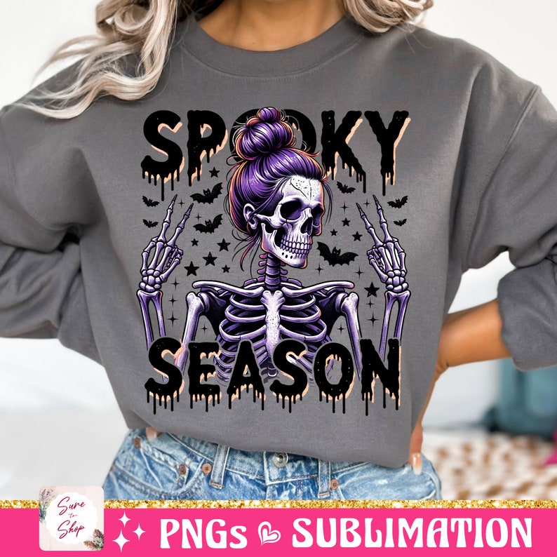 Griezelig seizoen png, retro Halloween-png, Halloween-sublimatieontwerp, Halloween-schedel png, Halloween-shirtontwerp, skelet png afbeelding 6