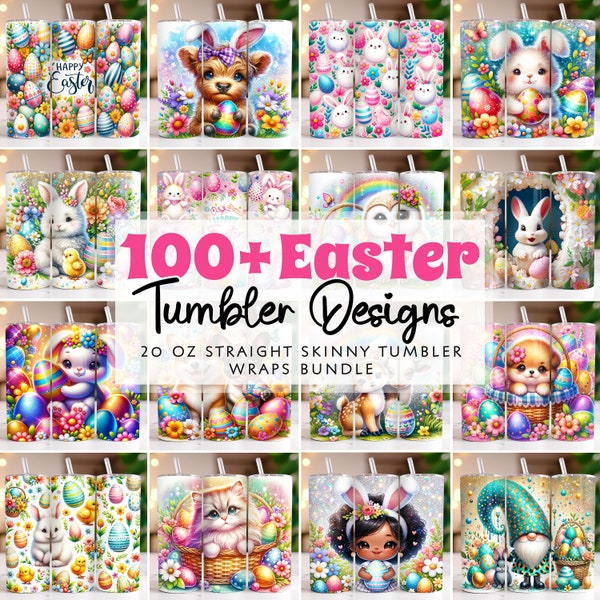 Easter Tumbler Wrap Bundle, 20oz Skinny Easter Tumbler PNG Easter Eggs Sublimation Designs, Easter Bunny Tumbler Wrap, Digital Download