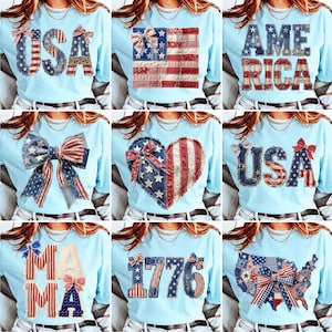 Faux Patchwork 4th of July Png Bundle, 4th of July Png, USA Png, Patchwork USA Png, America Png, USA Flag Png, 1776 Png, Patriotic Png