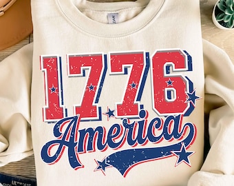 1776 Amerika PNG, 4. Juli Png Sublimationsdesign, Unabhängigkeitstag Png, 1776 Png, Vintage USA Flagge, Retro Amerika Png