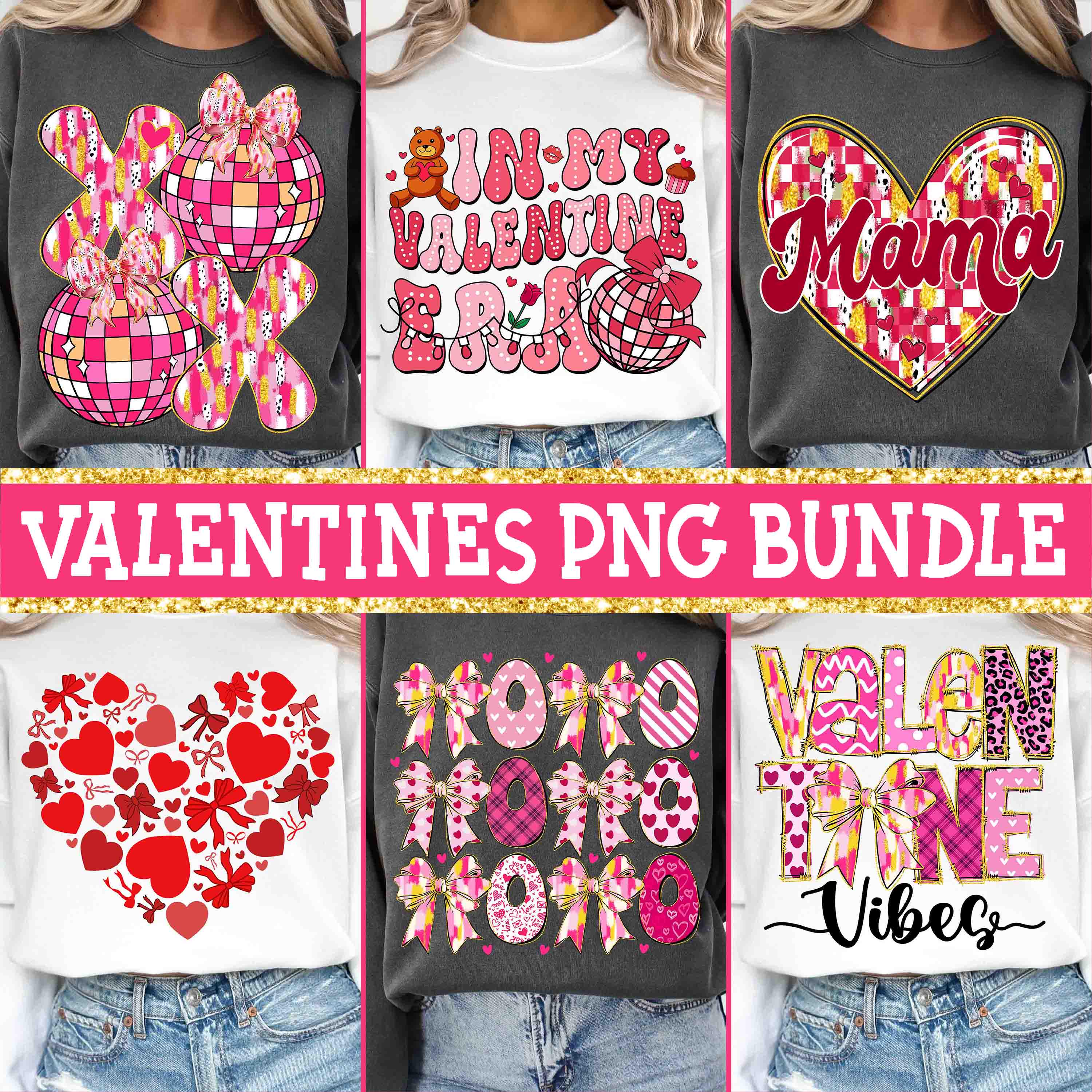 Valentines Bundle Png, XOXO Valentines Day Heart Brushstroke Png ...