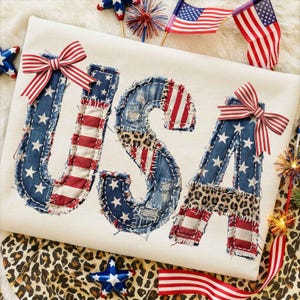 4th of July Faux Patchwork USA Png, USA Png, 4th of July Png, American Flag Png, Patchwork Patriotic Design, USA Flag Png, Digital Download