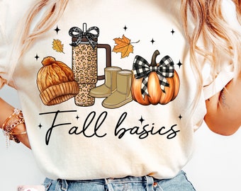 Retro Fall Basics Png, Fall Coquette Bow PNG, Fall Pumpkin Bow Png, Retro Fall Shirt Png, Autumn Girly Png, Girl Autumn Sublimation Design