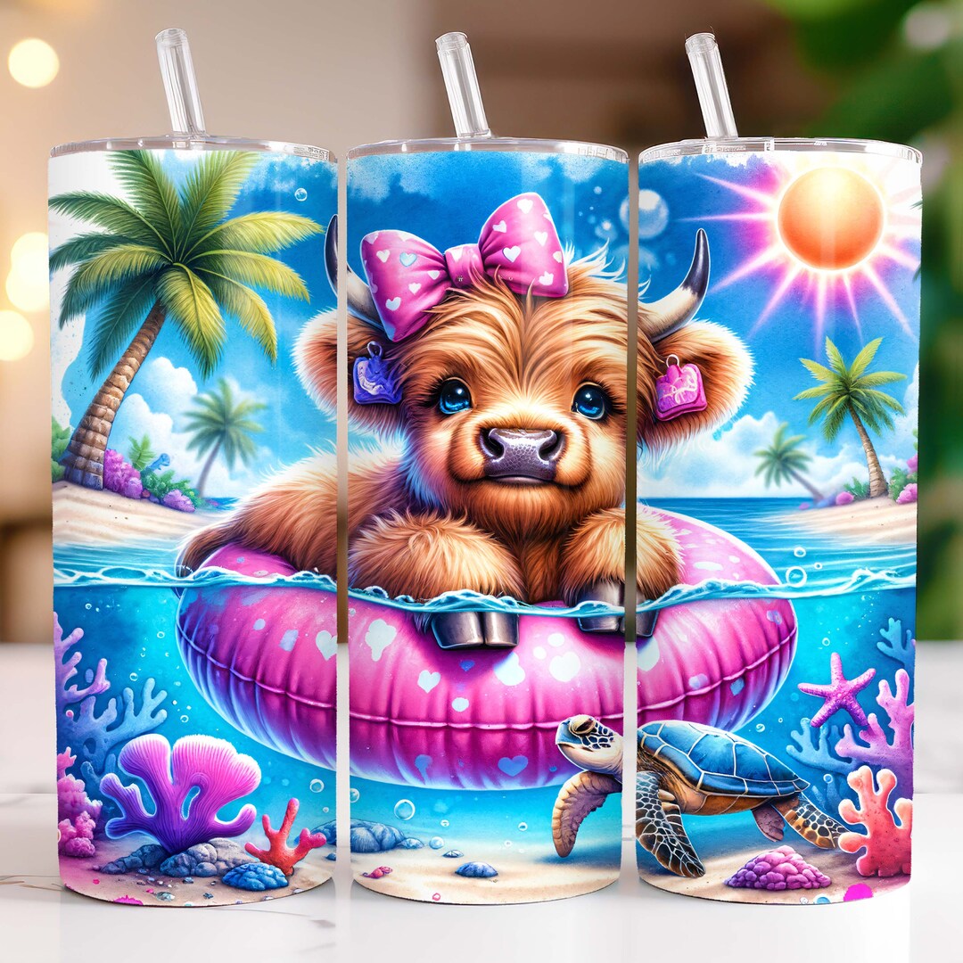 Highland Cow Tumbler Wrap 20 Oz Skinny Tumbler Sublimation Design ...
