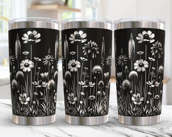 Wildflowers Tumbler Wrap Laser Svg 20oz Laser Engraved Tumbler Wrap Floral Laser Engraving Svg Flowers 20 oz Tumbler Laser File Svg Design
