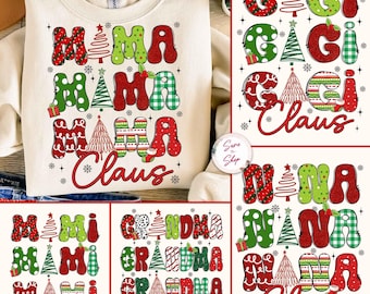 Christmas Mama Gigi Nana Claus Bundle Png, Glitter Christmas Png, Grandma Christmas Png, Christmas Coquette Png, Xmas Sublimation Designs