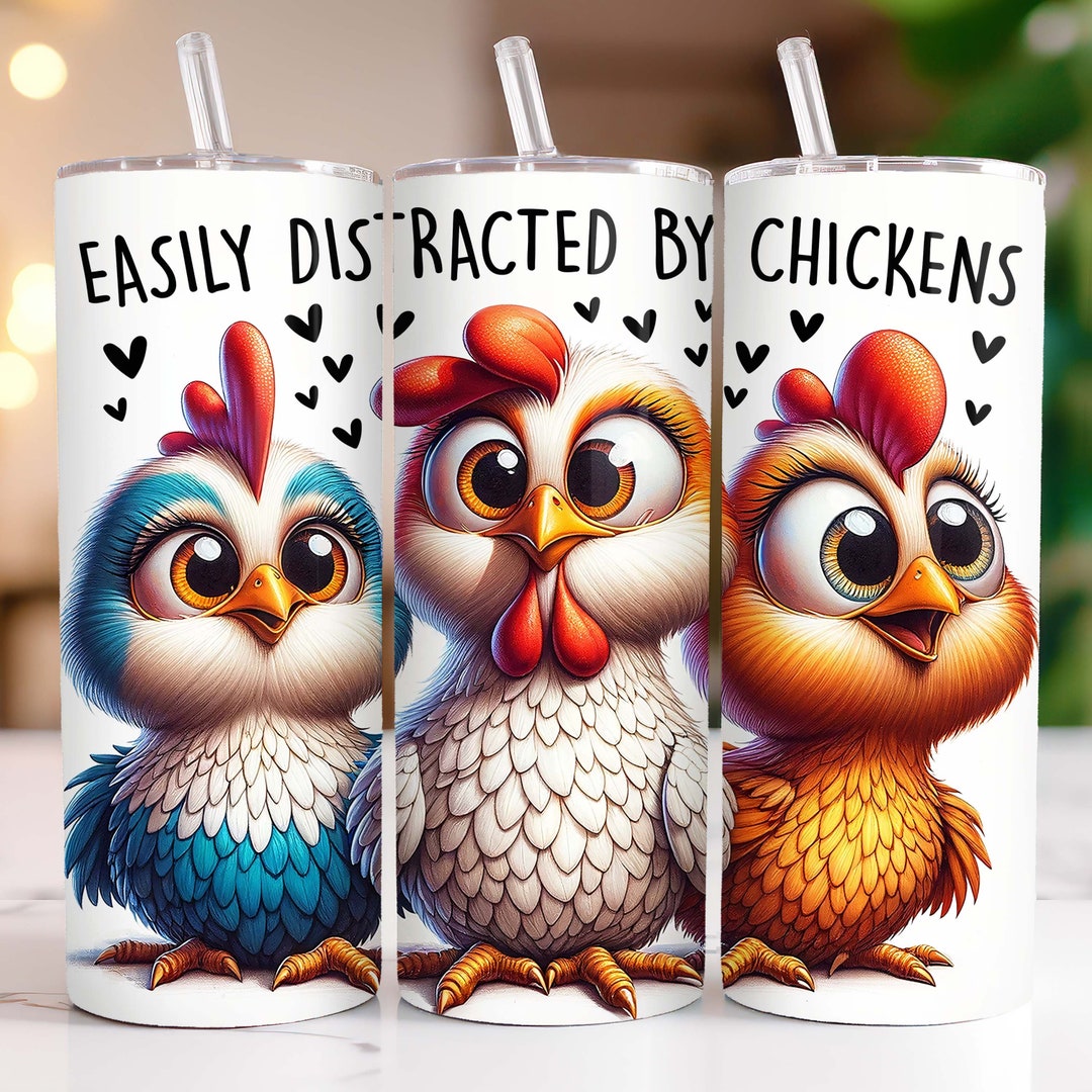 Funny Chicken 20oz Skinny Tumbler Wrap Sublimation Design PNG Farm ...