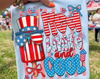 PNG rojo, blanco y genial, PNG del 4 de julio, PNG del 4 de julio, PNG de EE. UU., PNG del 4 de julio para niños, diseño patriótico preppy, PNG de la bandera estadounidense