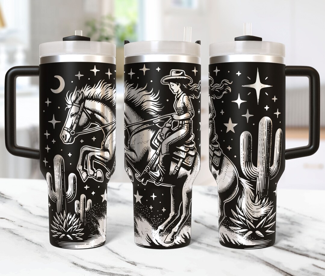 Cowgirl Tumbler Wrap Laser File Svg 40oz Engraved Tumbler Laser File ...