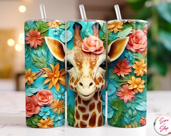 Giraffe Tumbler Wrap PNG Tumbler Design Sublimation Designs